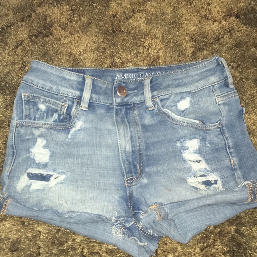 American eagle hi waisted ripped jeans